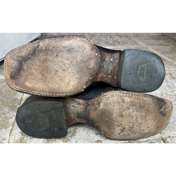 Nocona Imperial Calf Western Boots Men's 10D Black Square Toe - Picture 5 of 12